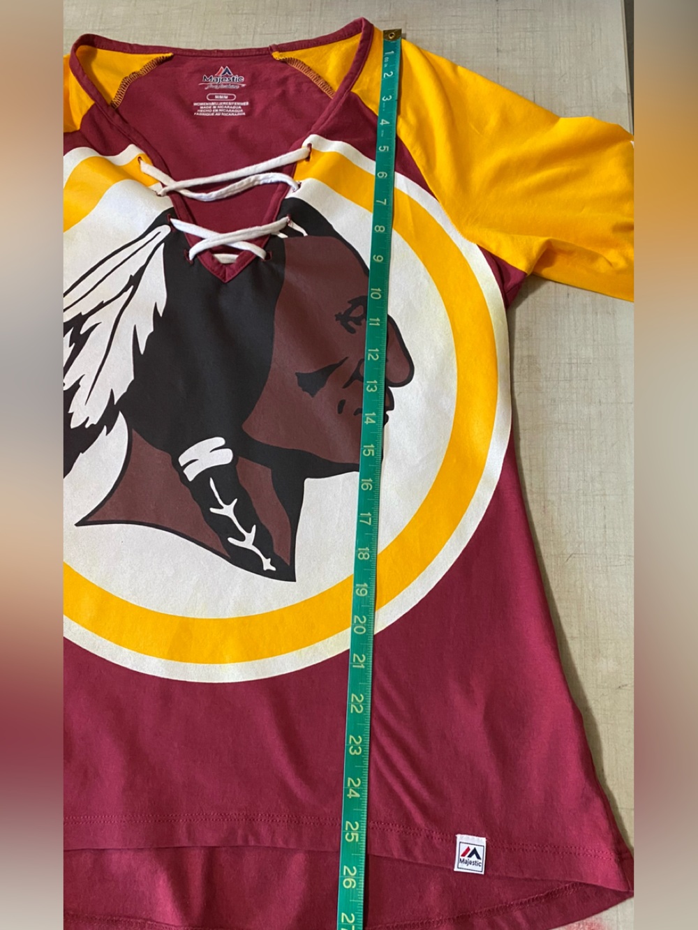 Washington Redskins Reds women’s Lace-Up Long Sleeve Team Shirt - Picture 13 of 14